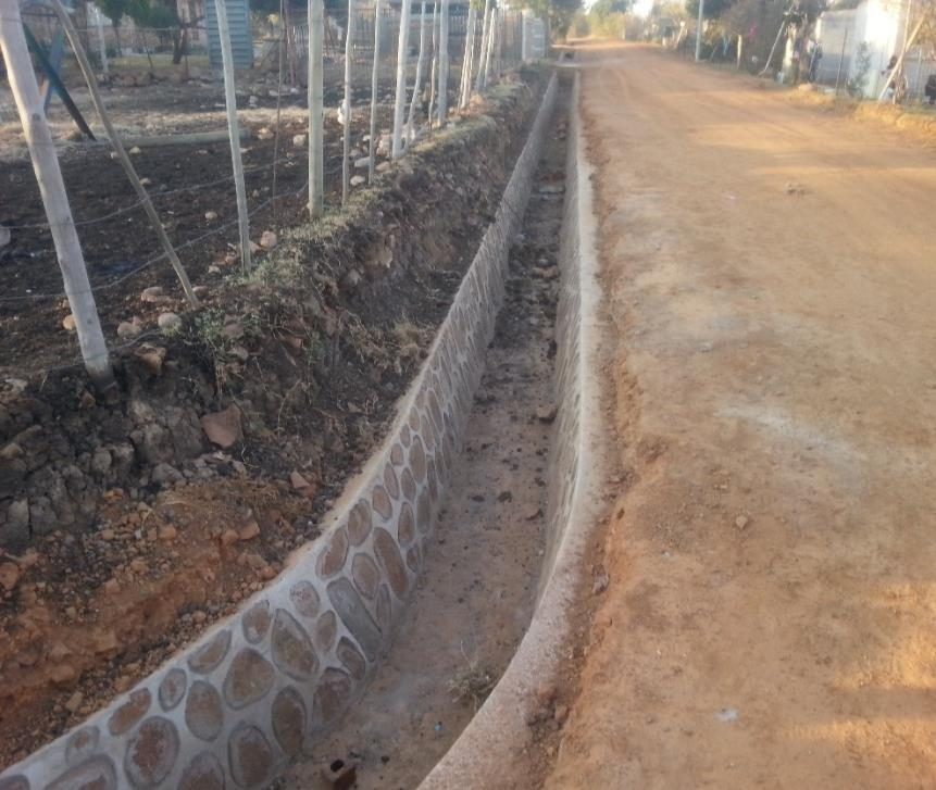 Stone pitched storm water channel